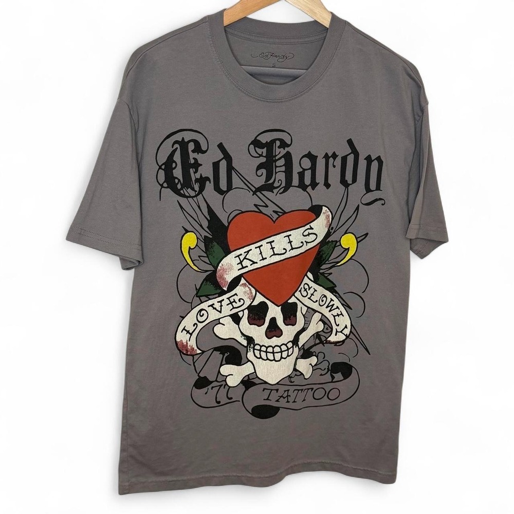 Ed Hardy "Love Kills Slowly" Tattoo Tee Small